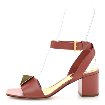 VALENTINO GARAVANI Calfskin One Stud Ankle Strap 60mm Sandals 37.5 Gingerbread