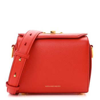 ALEXANDER MCQUEEN Fine Grain Goatskin Box Shoulder Bag 19 Red