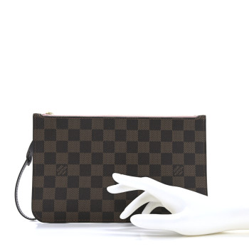 LOUIS VUITTON Damier Ebene Neverfull MM GM Pochette Rose Ballerine