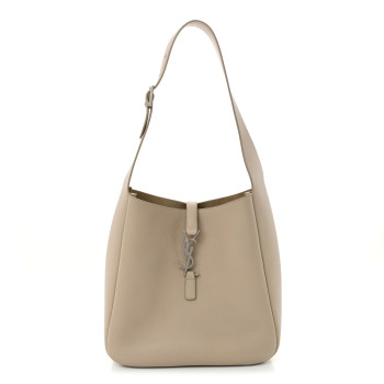 SAINT LAURENT Smooth Calfskin Small Le 5 A 7 Soft Hobo Dusty Grey