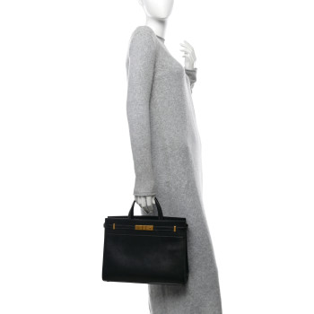 SAINT LAURENT Calfskin Small Manhattan Shopper Tote Black