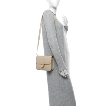 CELINE Liege Calfskin Small Classic Box Flap Bag Linen