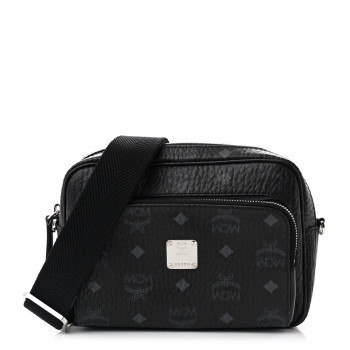 MCM Visetos Camera Crossbody Bag Black