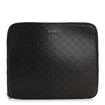 GUCCI Guccissima Zip Around Laptop Case Dark Brown