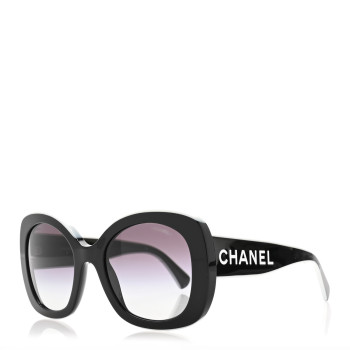 CHANEL Acetate Sunglasses 71414 Black White