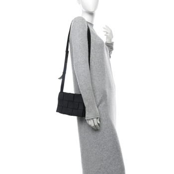 BOTTEGA VENETA Lambskin Maxi Intrecciato Cassette Crossbody Bag Black