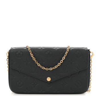 LOUIS VUITTON Empreinte Pochette Felicie Chain Wallet Black