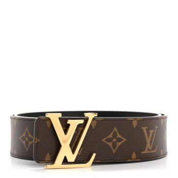 LOUIS VUITTON Calfskin Monogram 40mm LV Initiales Reversible Belt 85 34 Black