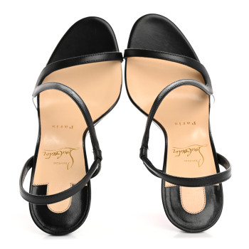 CHRISTIAN LOUBOUTIN Kid PVC Rosalie 100 Sandals 37 Black