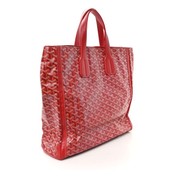 GOYARD Goyardine Voltaire Smile Tote Red