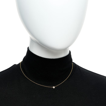 TIFFANY 18K Yellow Gold Diamond .17ct Elsa Peretti Diamonds by the Yard Pendant Necklace