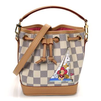 LOUIS VUITTON Damier Azur Vivienne Sac Nano Noe Dragon Fruit Pink