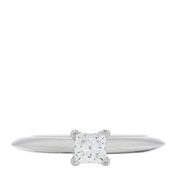 TIFFANY Platinum  .31 Carat Princess Cut Diamond Engagement Ring 47 4 47 4