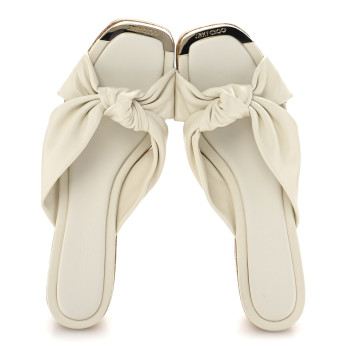 JIMMY CHOO Nappa Avenue Wedge Sandals 39.5 Latte