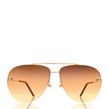CARTIER Santos de Cartier Aviator Sunglasses CT0065S Gold