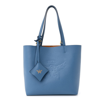 MCM Grained Calfskin Visetos Himmel Reversible Tote Blue Heaven