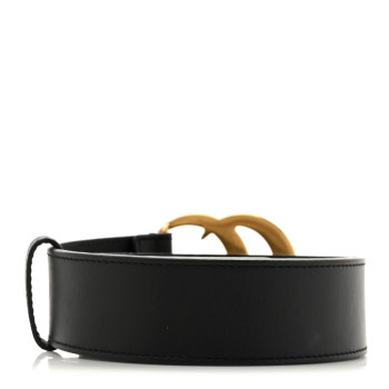 GUCCI Calfskin Double G 40mm Belt 80 32 Black