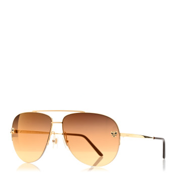 CARTIER Santos de Cartier Aviator Sunglasses CT0065S Gold