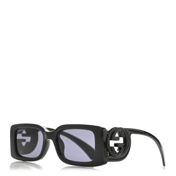 GUCCI Acetate Chaise Rectangle Frame Sunglasses GG1325S Black