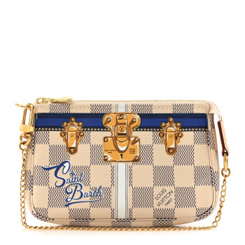 LOUIS VUITTON Damier Azur Summer Trunks Saint Barth Mini Pochette Accessories