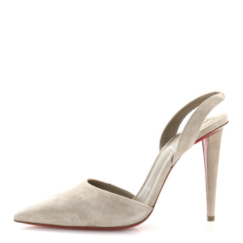 CHRISTIAN LOUBOUTIN Veau Velours Astrid Sling 100 Pumps 36 Feve CHRISTIAN LOUBOUTIN Veau Velours Astrid Sling 100 Pumps 36 Feve