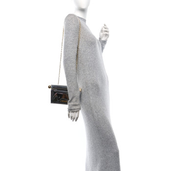 JACQUEMUS Metallic Patent Calfskin La Pochette Rond Carre Bag Silver