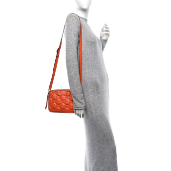 GUCCI Calfskin GG Matelasse Shoulder Bag Spring Orange Natural