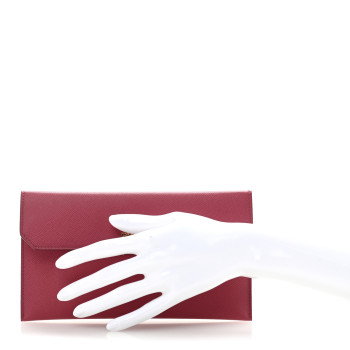 PRADA Saffiano Metal Large Flap Wallet Peonia