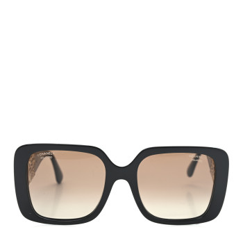 CHANEL Acetate Metal Polarized Square Sunglasses 5532-A Black
