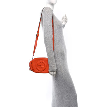 GUCCI Sakai Be Green Calfskin Diagonal Stitched Small Blondie Shoulder Bag Orange