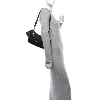 LOEWE Smooth Calfskin Donut Chain Medium Ola Shoulder Bag Black