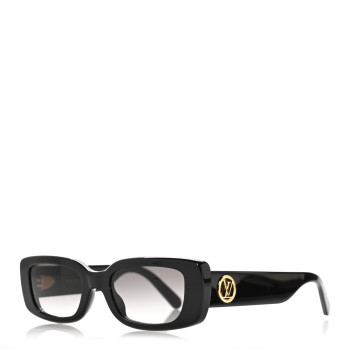 LOUIS VUITTON Acetate LV Circle Cat Eye Sunglasses Z2109W Black