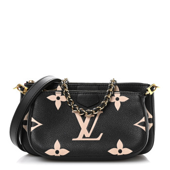 LOUIS VUITTON Empreinte Monogram Giant Multi Pochette Accessories Black Beige