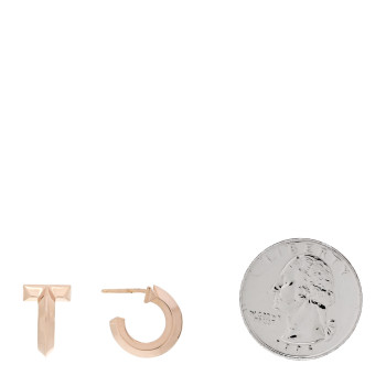 TIFFANY 18K Rose Gold T1 Hoop Earrings