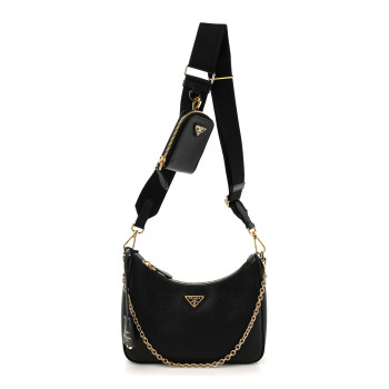 PRADA Saffiano Lux Re-Edition 2005 Shoulder Bag Black