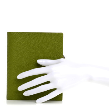 HERMES Togo Ulysse PM Notebook Cover Vert Anis