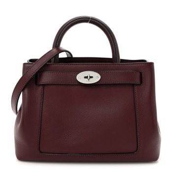 MULBERRY Silky Calfskin Small Islington Black Cherry