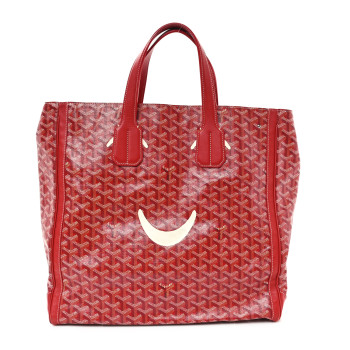 GOYARD Goyardine Voltaire Smile Tote Red