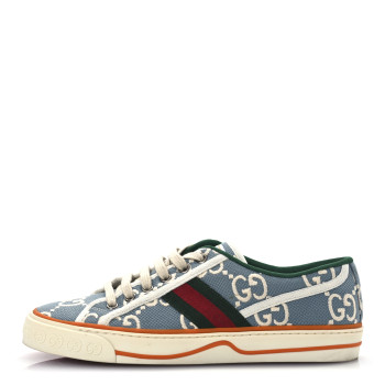 GUCCI Cotton GG Monogram Web Womens 1977 Tennis Sneakers 39 Philod Ivory Mystic White