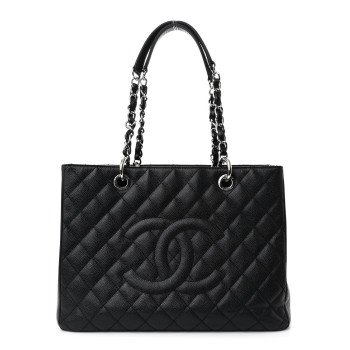 CHANEL Caviar Quilted Grand Shopping Tote GST Black