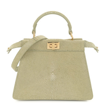 FENDI Stingray Shiny Nappa Petite Peekaboo I SEE U Satchel Green