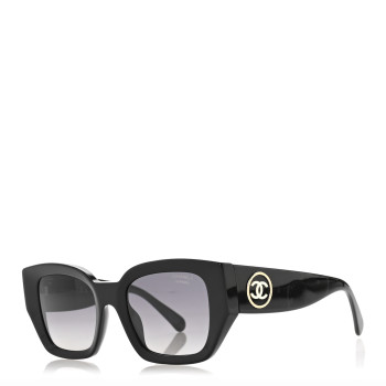 CHANEL Acetate Polarized Square Sunglasses 5506 Black
