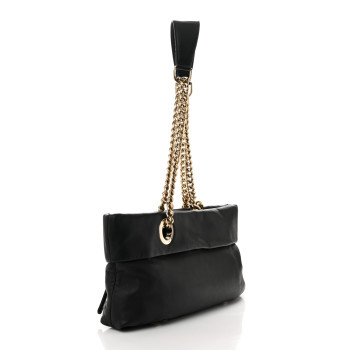 CHRISTIAN LOUBOUTIN Calfskin Chain Shoulder Bag Black