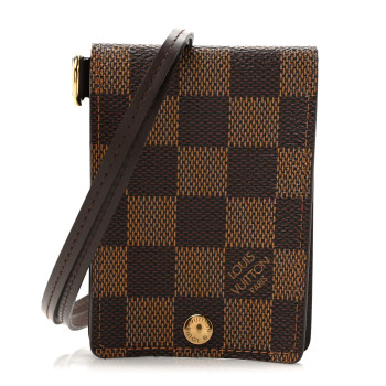 LOUIS VUITTON Damier Ebene Porte Carte ID Bandouliere