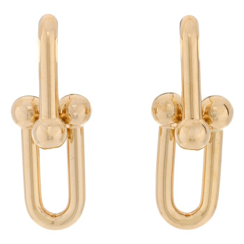 TIFFANY 18K Yellow Gold Large HardWear Link Earrings