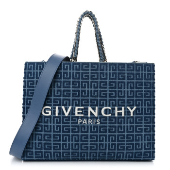 GIVENCHY Denim 4G Medium Chain Tote Blue