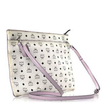 MCM Visetos Medium Punk Rabbit Crossbody Pouch White