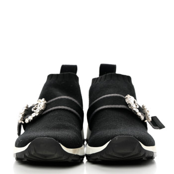 JIMMY CHOO Knit Crystal Cheri Oakland Sneaker 36 Black