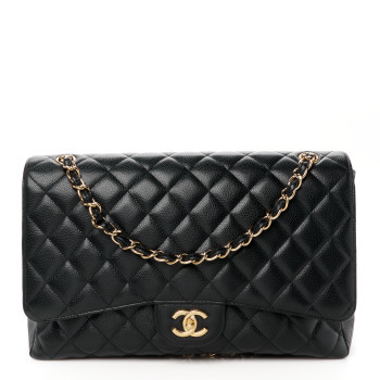 CHANEL Caviar Quilted Maxi Single Flap Black