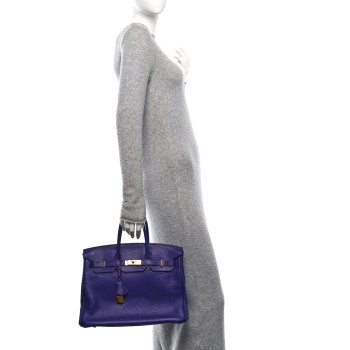 HERMES Taurillon Clemence Birkin 35 Iris
